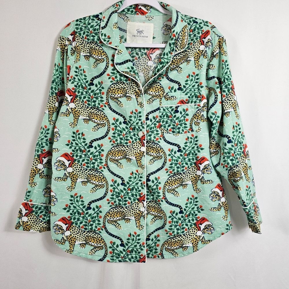 Printfresh Holly Jolly Bagheera Shorts Sleep Set in Green - Size XS